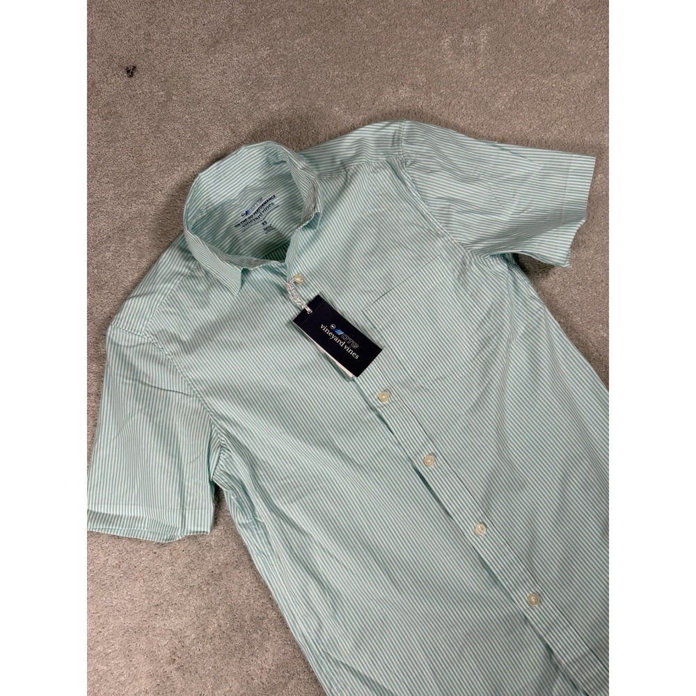 NWT Vineyard Vines Men's S/S Lagoon Tide  Striped OTG Brrr‎ Button Shirt Size XS